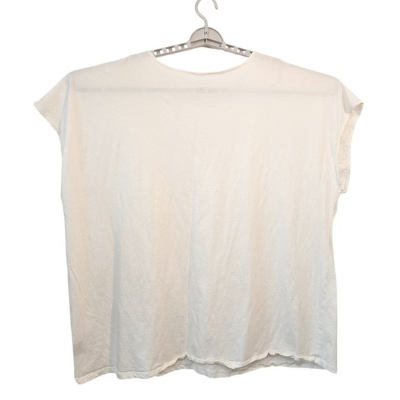 Torrid Womens Blouse Eyelet Lace Yoke 100% Cotton Relaxed Fit Cream Top Size 4 - Picture 4 of 5